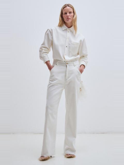 Lisa Cotton Corduroy Carpenter Jeans white