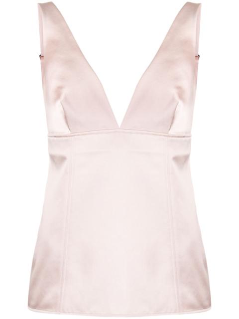 V-neck satin top