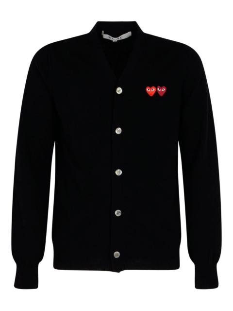 heart-patch wool cardigan