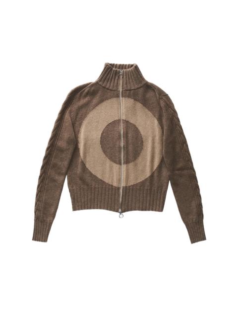 Edward Cuming Zip-Up Mock Neck Window Jacket Brown