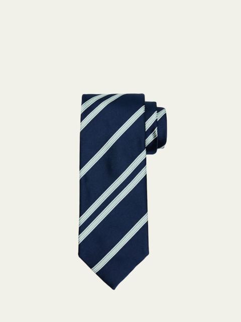 Men's Herringbone Stripe Jacquard Silk Tie