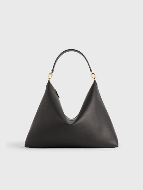 Bevel grained-leather bag black