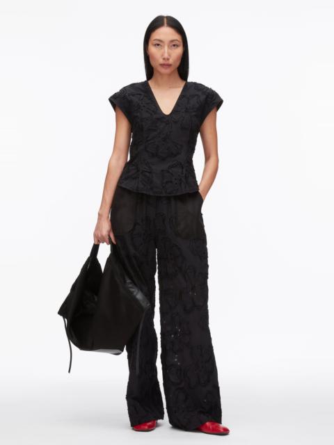 Embroidered Cap Sleeve Top