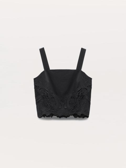 Clem Lace-Trim Poplin Tank Top