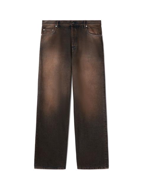 Brown Overdyed Straight Jeans