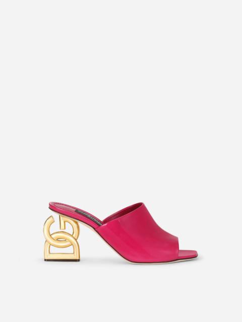 Patent leather mules with 3.5 heel