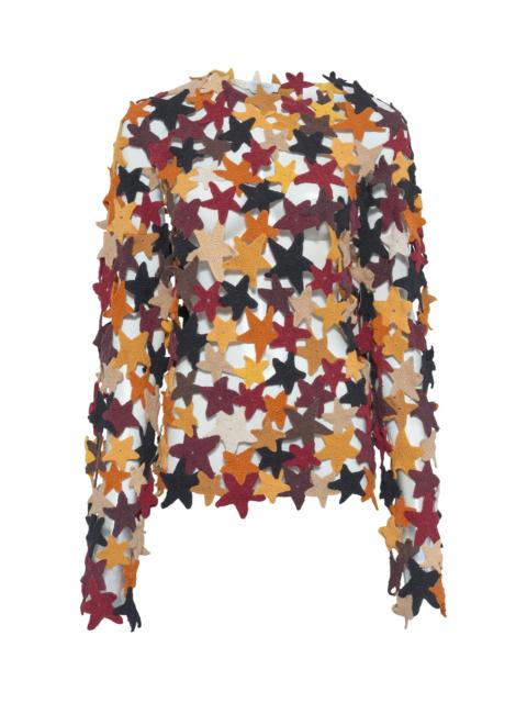 Thalor Crochet Stars Sweater in Multi Cashmere