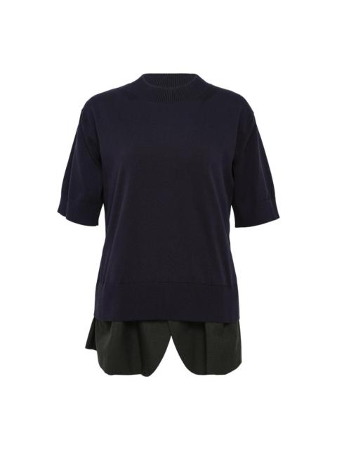 Glen Check x Knit Pullover