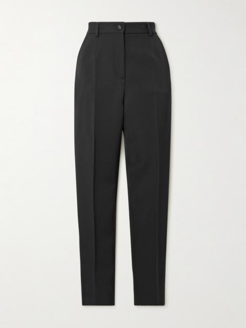 Pleated Wool-blend Gabardine Straight-leg Pants