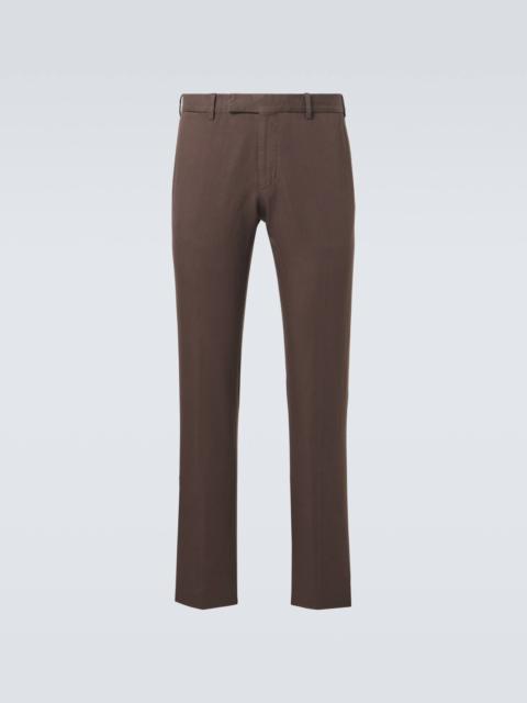 Cotton and linen chinos