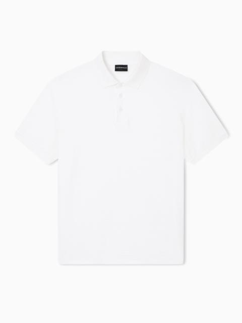 JERSEY POLO SHIRT WITH ALL-OVER JACQUARD LETTERING
