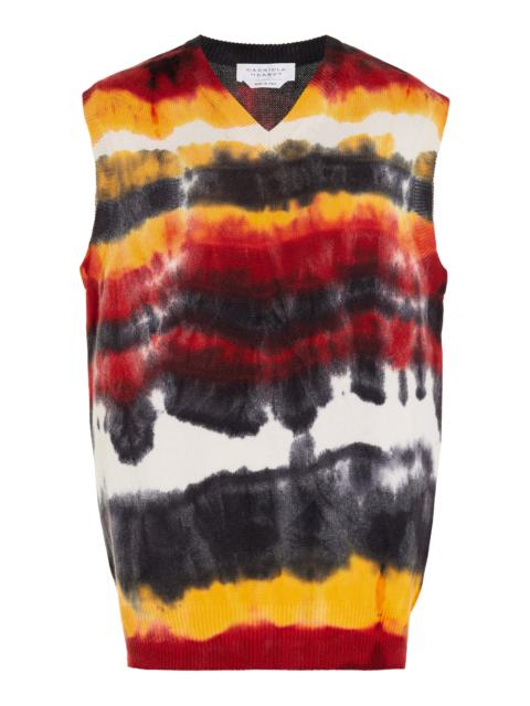 Fielding Knit Vest in Fire Tie Dye Cashmere