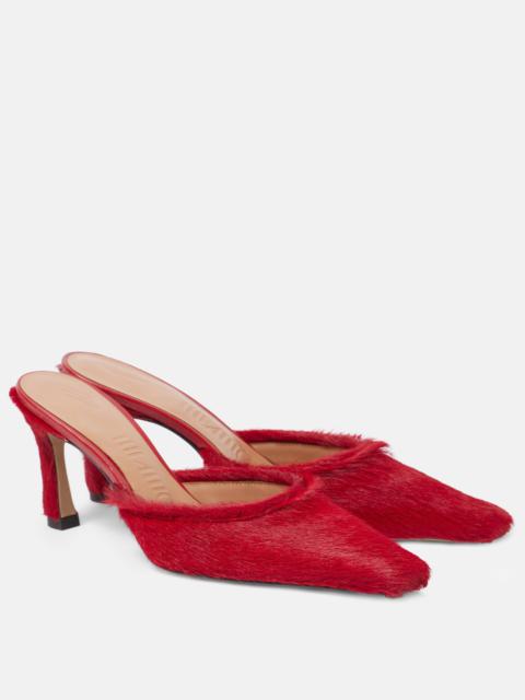 Juno 75 calf hair mules