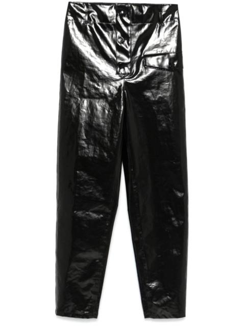 paperbag-waist coated trousers