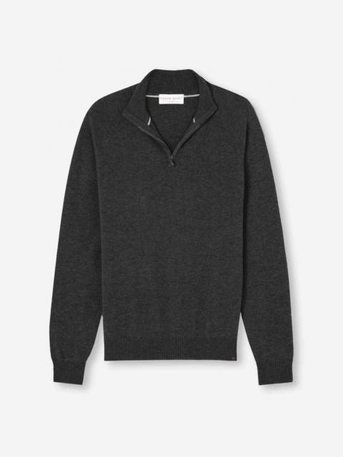 Men's Half-Zip Sweater Finley Cashmere Charcoal Heather