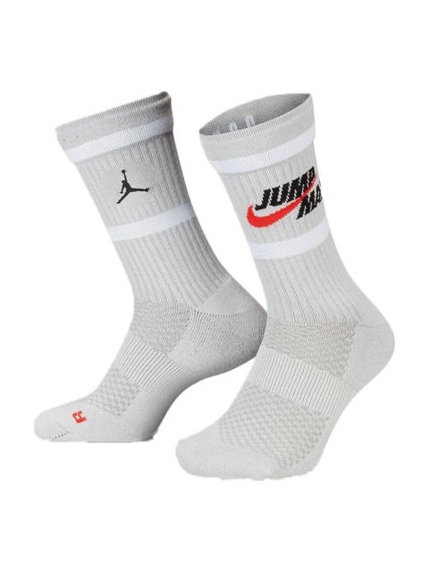 Air Jordan Legacy Crew Contrasting Colors Logo Sports Training Mid Tops Socks Couple Style One Pair 