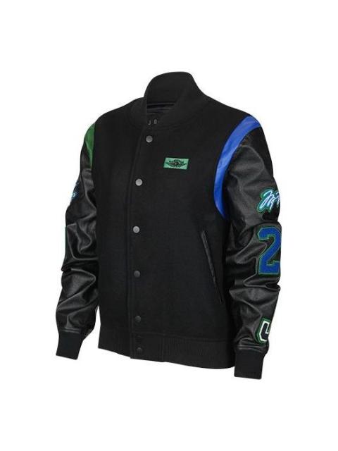 (WMNS) Air Jordan x Aleali May Stand-up Collar Baseball Jacket Black DC2435-010