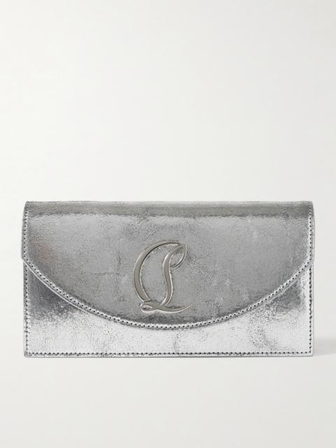 Loubi54 Embellished Metallic Cracked-leather Shoulder Bag