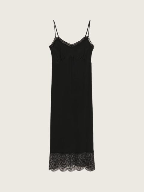 Deep Lace Trim Slip Dress