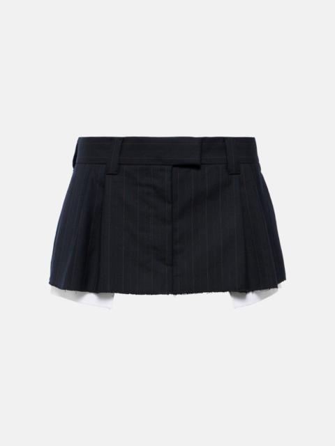 Pinstripe wool miniskirt
