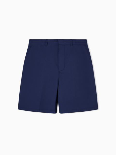SEERSUCKER NYLON CHINO-STYLE BERMUDA SHORTS
