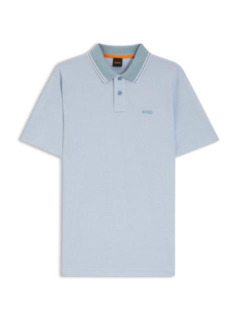 COTTON-PIQUÉ POLO SHIRT WITH ALL-OVER PRINT