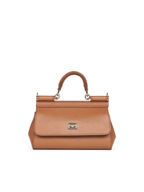 dauphine calf leather top handle bag