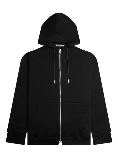 skull-print zip-up hoodie