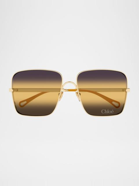 Aly Square Metal Sunglasses