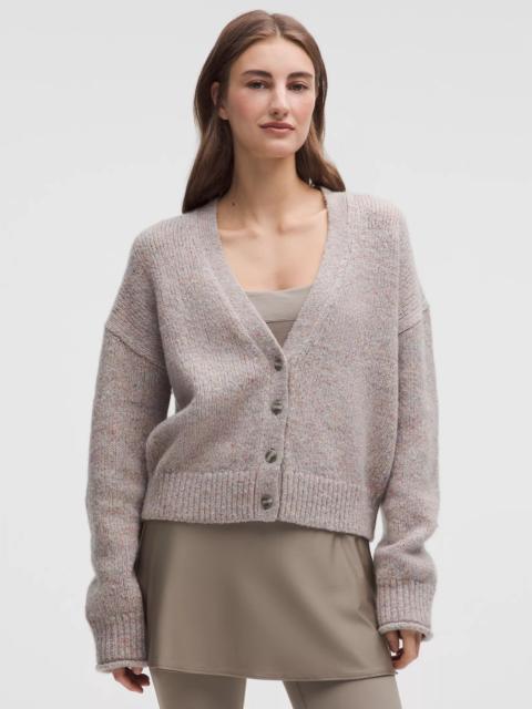 Wool-Blend Button-Up Cardigan