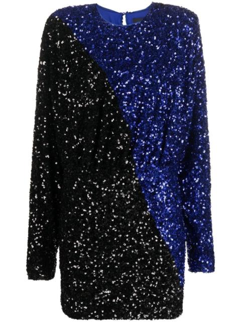 two-tone sequin minidress