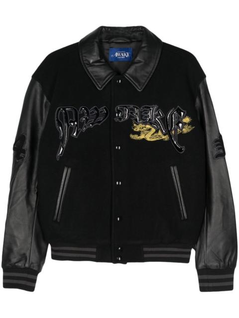 dragon-embroidery bomber jacket