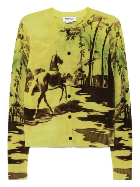 graphic-print cardigan