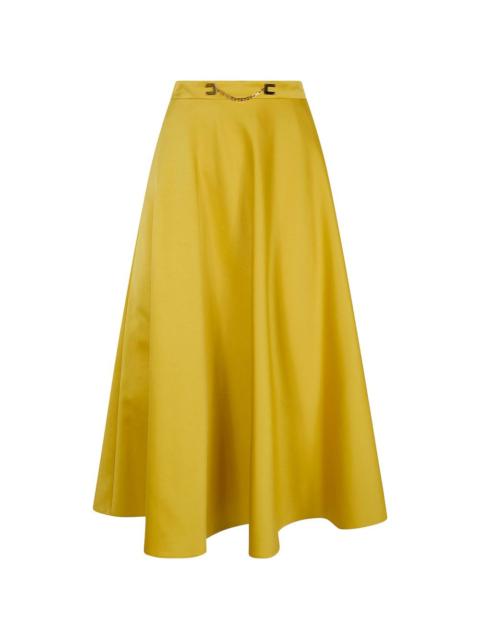 chain-detail midi skirt