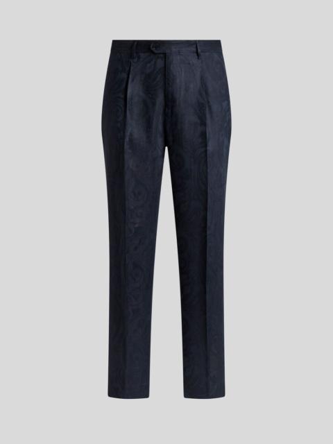 LINEN JACQUARD TROUSERS
