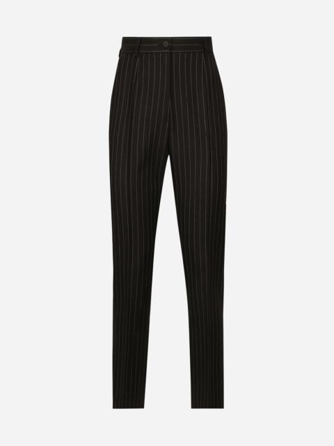 Tailored pinstripe wool pants