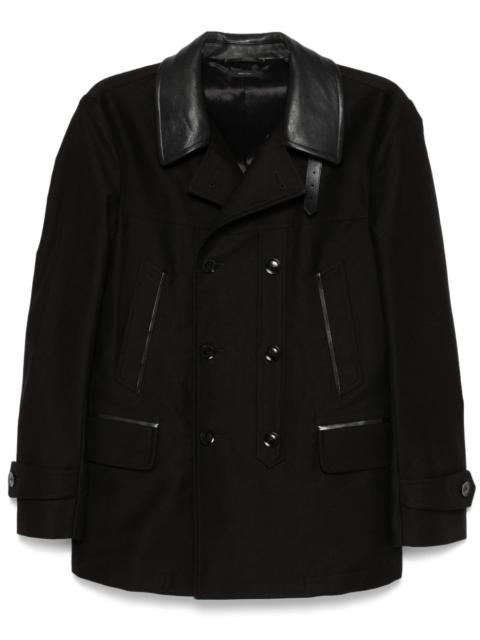 contrasting-collar peacoat
