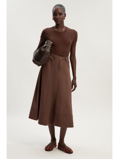 Denim 5 Pocket Midi Skirt