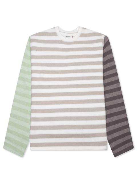 MULTI STRIPE CREWNECK - BONE