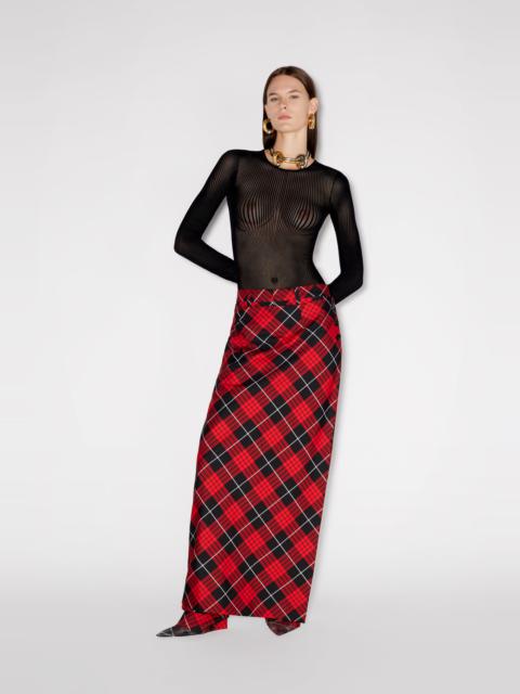 THE RED TARTAN SUIT PANT SKIRT