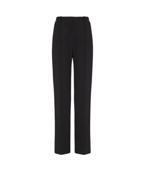 Crepe straight-leg tailored trousers