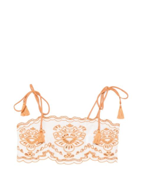 Tropi embroidered tassel-detail top