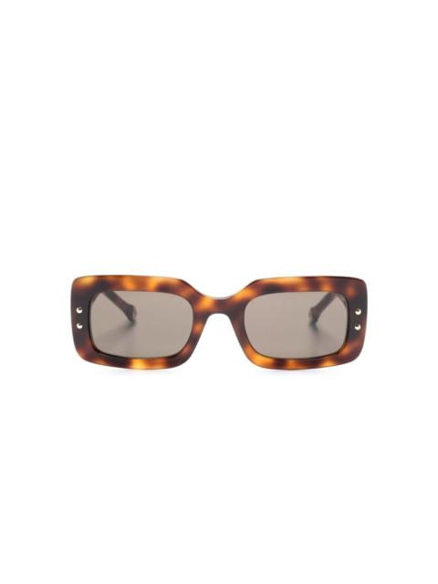tortoiseshell rectangle-frame sunglasses