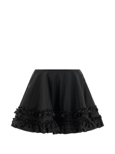 ruffled flared mini skirt