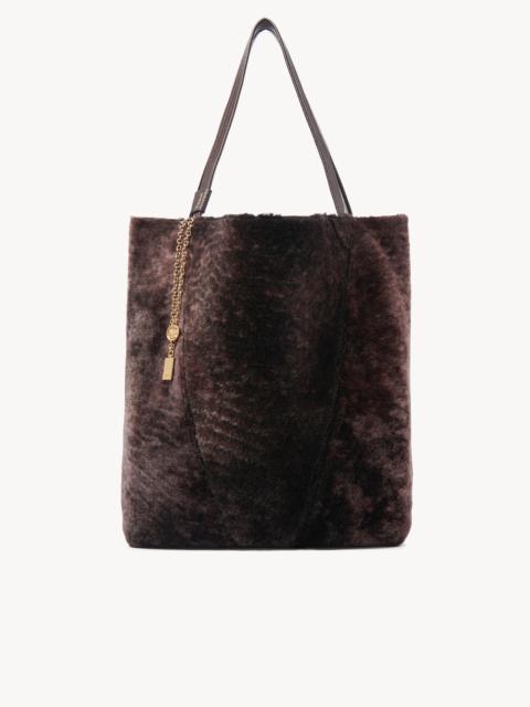 LARGE CHLOÉ SPIN TOTE BAG IN SHEARLING