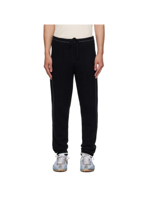 Black Wool Track Pants