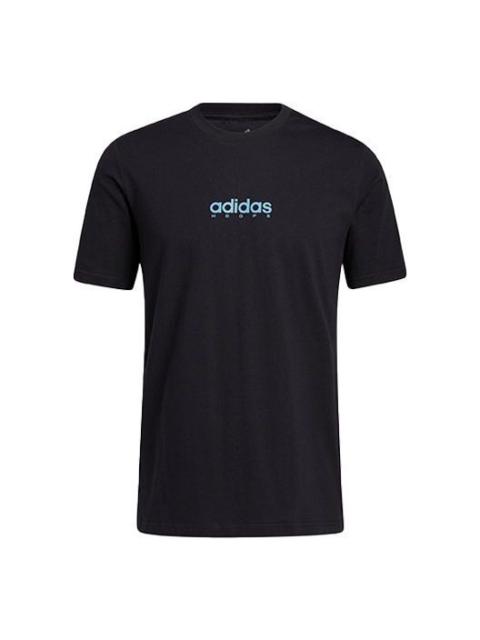 adidas Swish Tee Alphabet Printing Basketball Sports Short Sleeve Black GN5119
