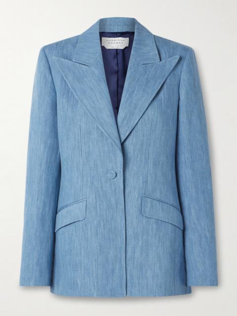 Leiva Cotton And Linen-blend Chambray Blazer