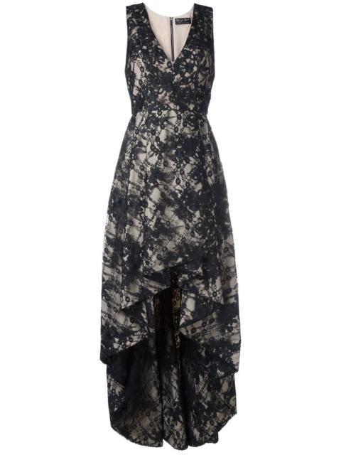 v neck high low dress