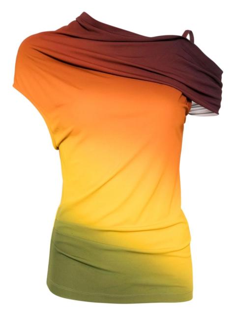 off-shoulder ombré jersey top